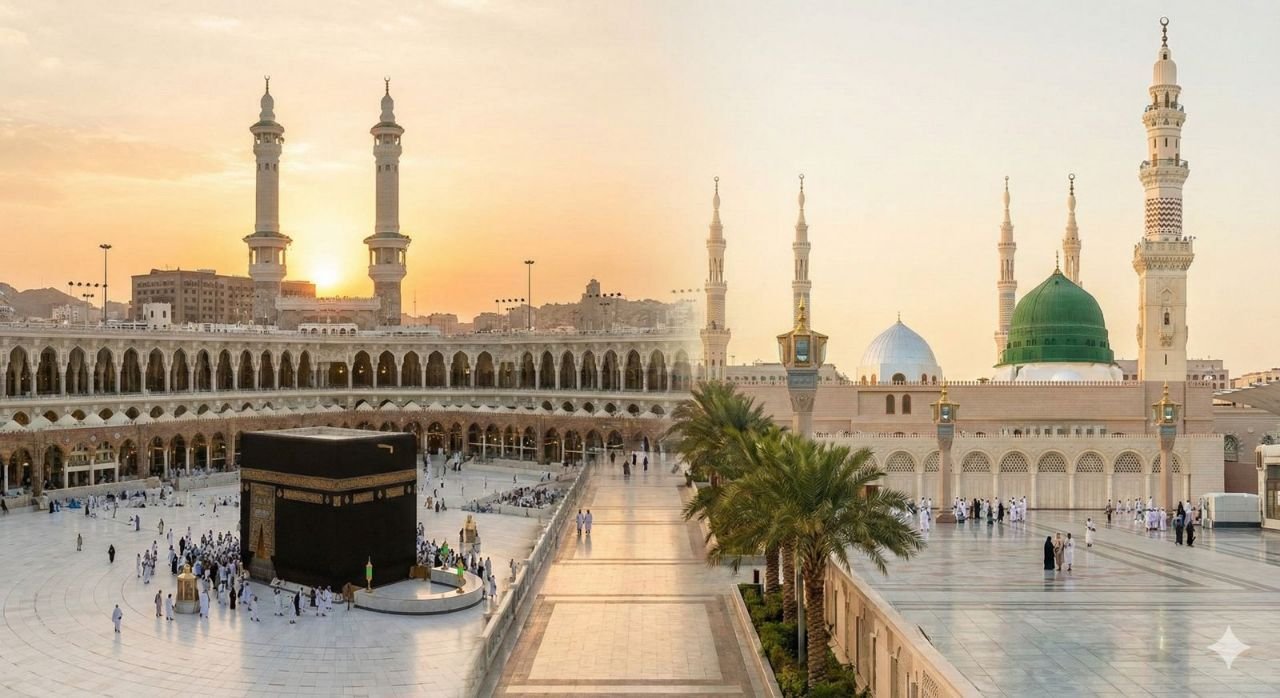 المسجد الحرام بمكة المكرمة والمسجد النبوي بالمدينة المنورة